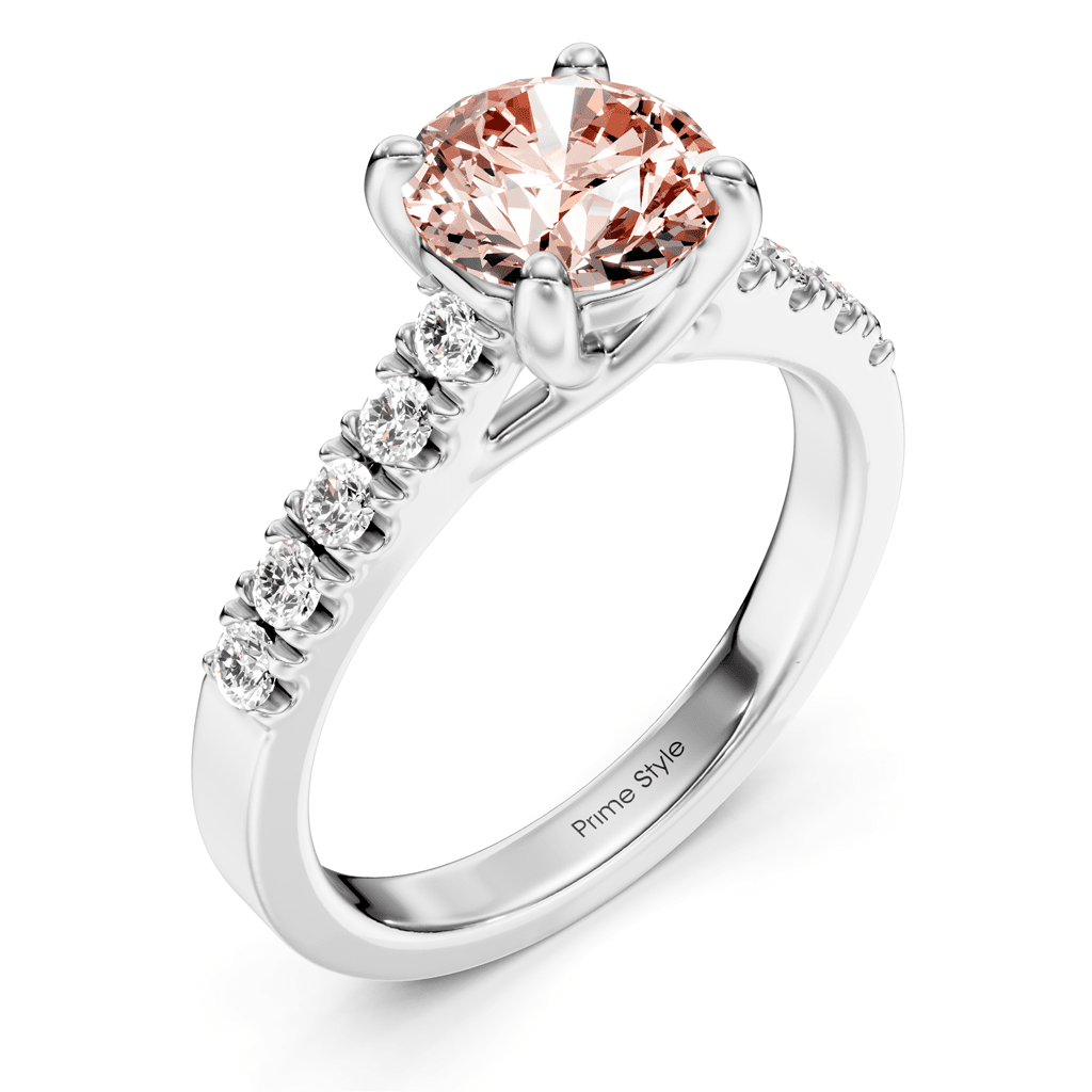 1.25 - 4.25 CT Round Cut Fancy Pink Diamonds - Engagement Ring - Primestyle.com