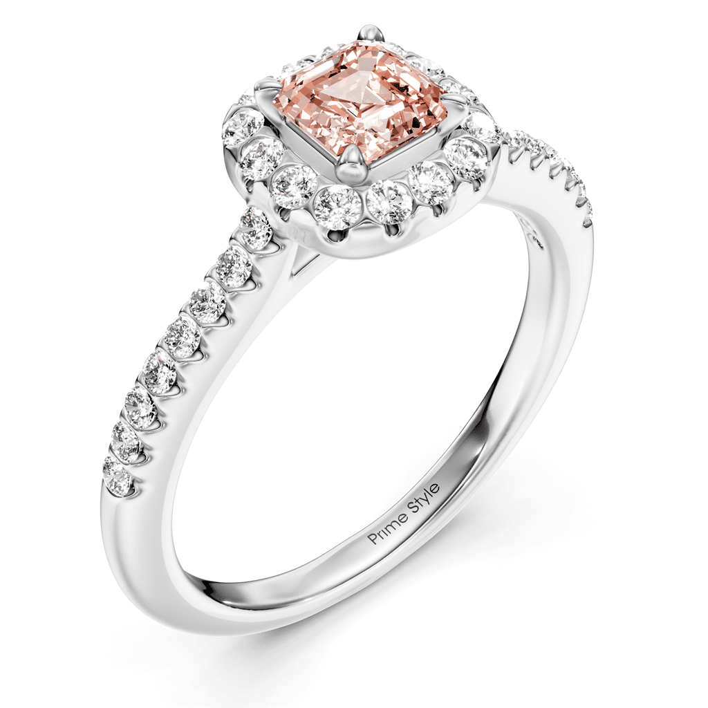 1.35 - 4.35 CT Ascher & Round Cut Fancy Pink Diamonds - Engagement Ring - Primestyle.com