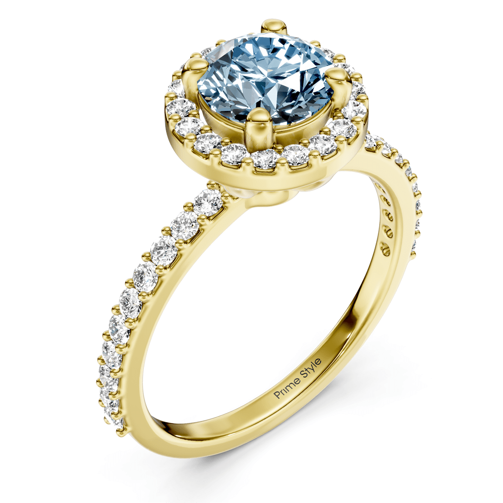 1.40 - 4.40 CT Round Cut Fancy Blue Diamonds - Engagement Ring - Primestyle.com