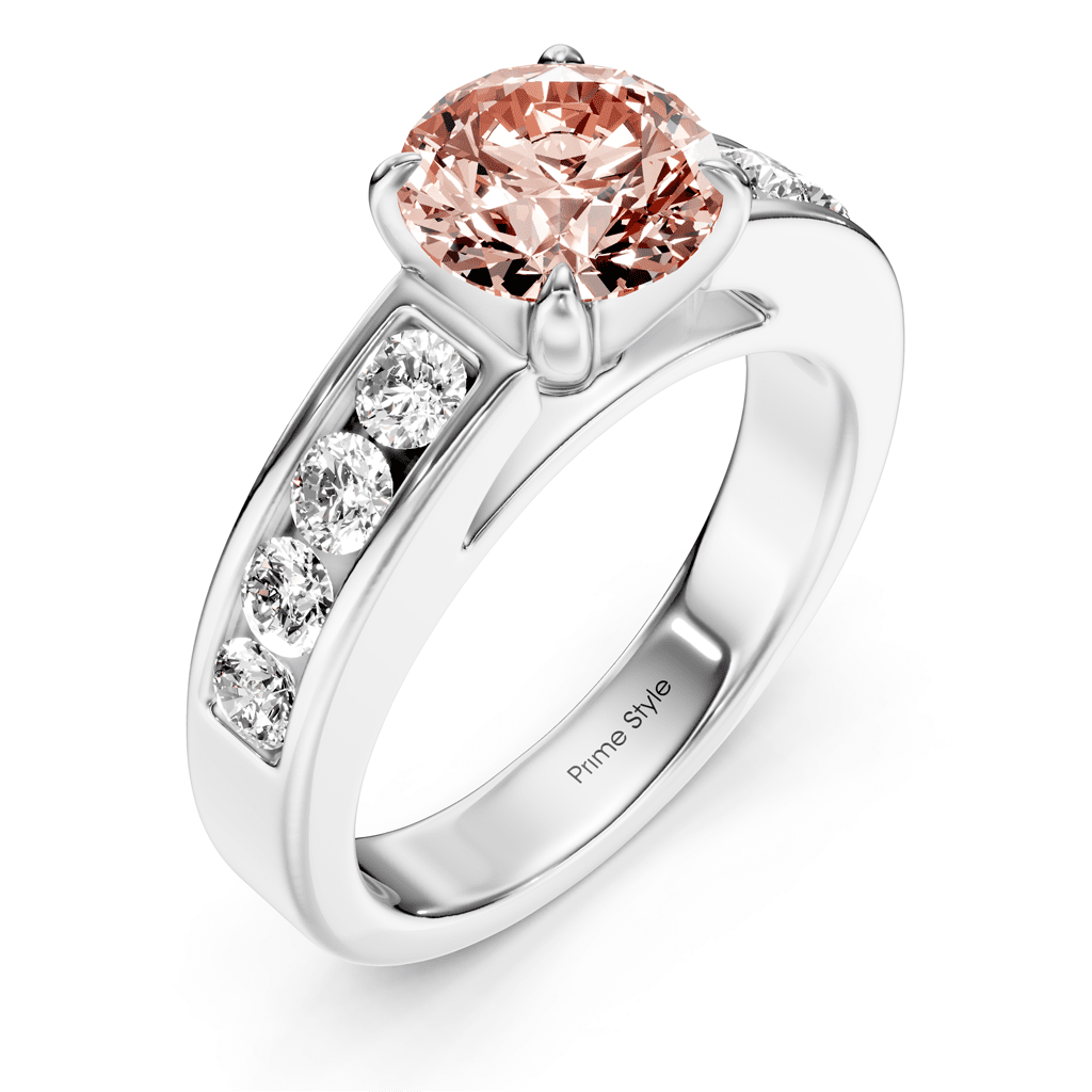 1.45 - 4.45 CT Round Cut Fancy Pink Diamonds - Engagement Ring - Primestyle.com