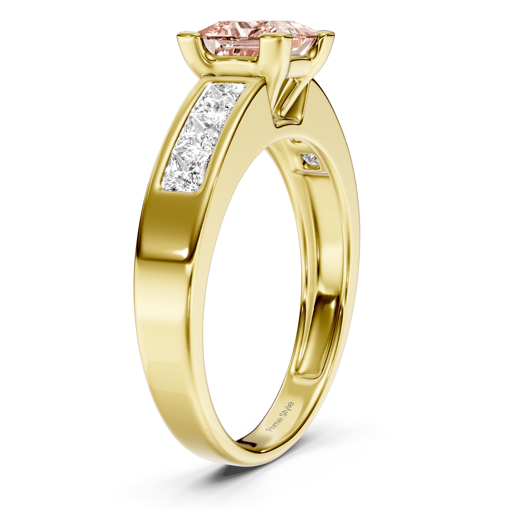 1.80 - 4.80 CT Princess Cut Fancy Pink Diamonds - Engagement Ring - Primestyle.com