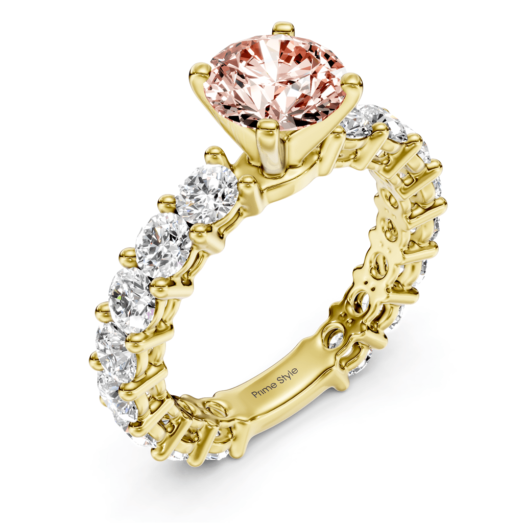 3.25 - 6.25 CT Round Cut Fancy Pink Diamonds - Engagement Ring - Primestyle.com