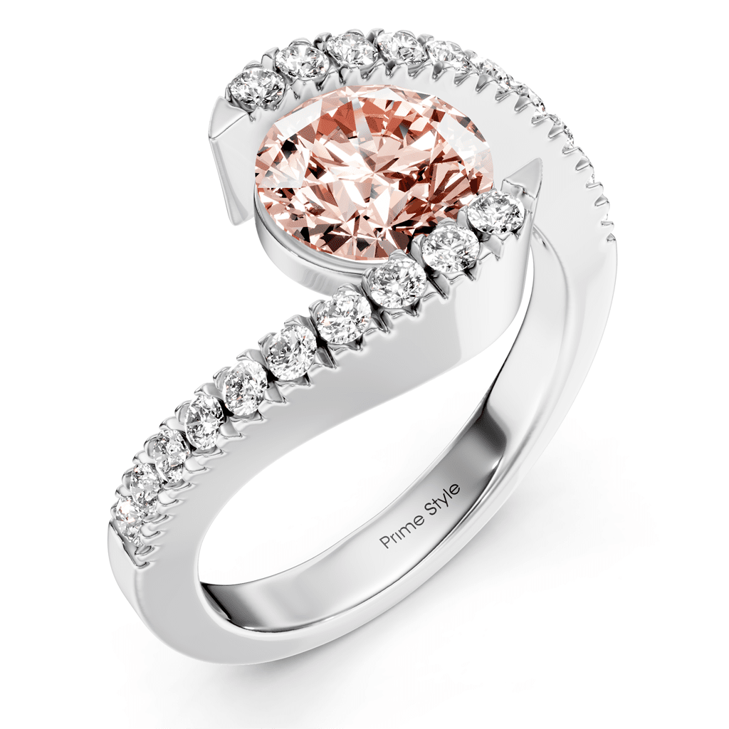 1.30 - 4.30 CT Round Cut Fancy Pink Diamonds - Engagement Ring - Primestyle.com