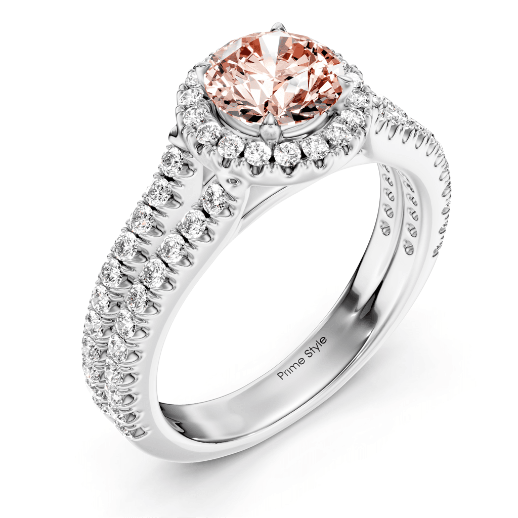 1.60 - 4.60 CT Round Cut Fancy Pink Diamonds - Engagement Ring - Primestyle.com
