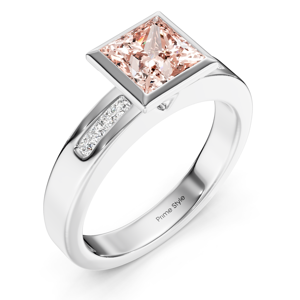 1.20-4.20 CT Princess Cut Fancy Pink Diamonds - Engagement Ring