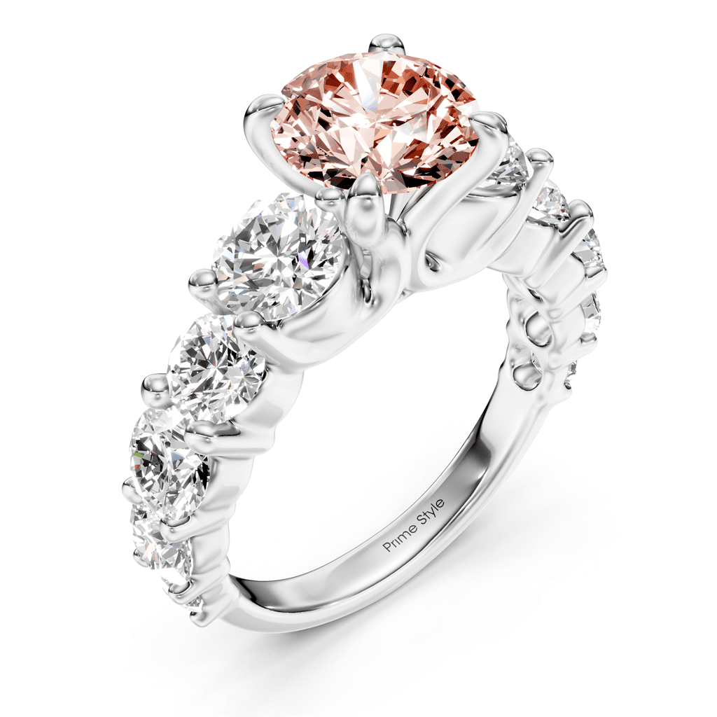 3.50 - 6.50 CT Round Cut Fancy Pink Diamonds - Engagement Ring - Primestyle.com