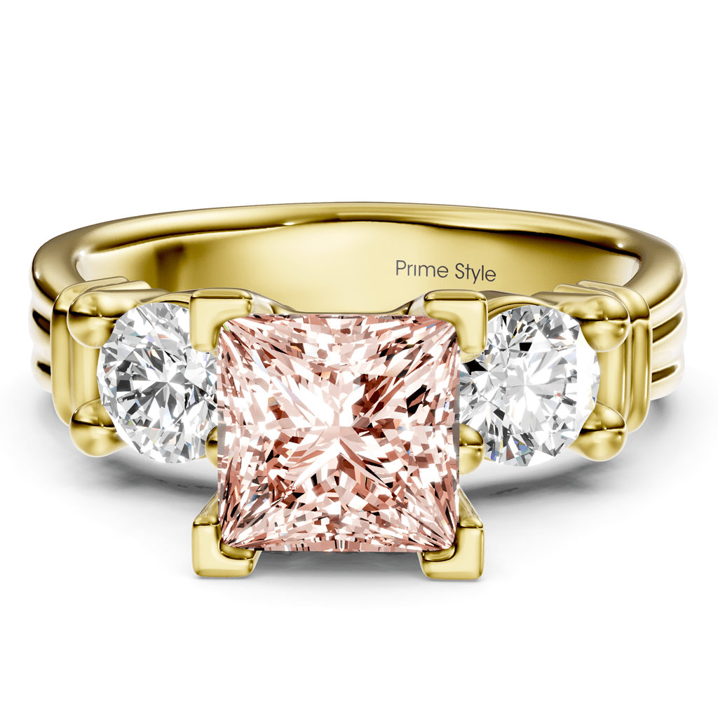 1.50 - 4.50 CT Princess & Round Cut Fancy Pink Diamonds - Engagement Ring - Primestyle.com