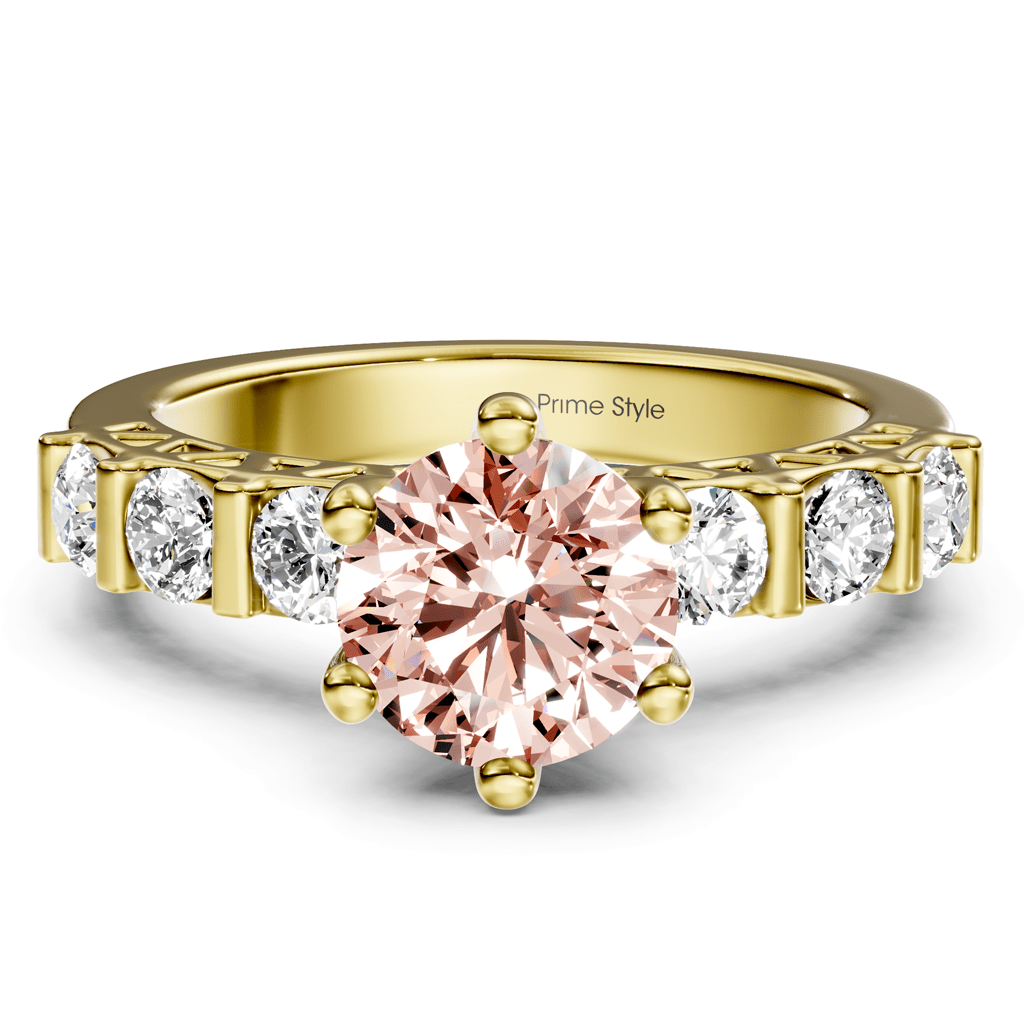 1.60 - 4.60 CT Round Cut Fancy Pink Diamonds - Engagement Ring - Primestyle.com