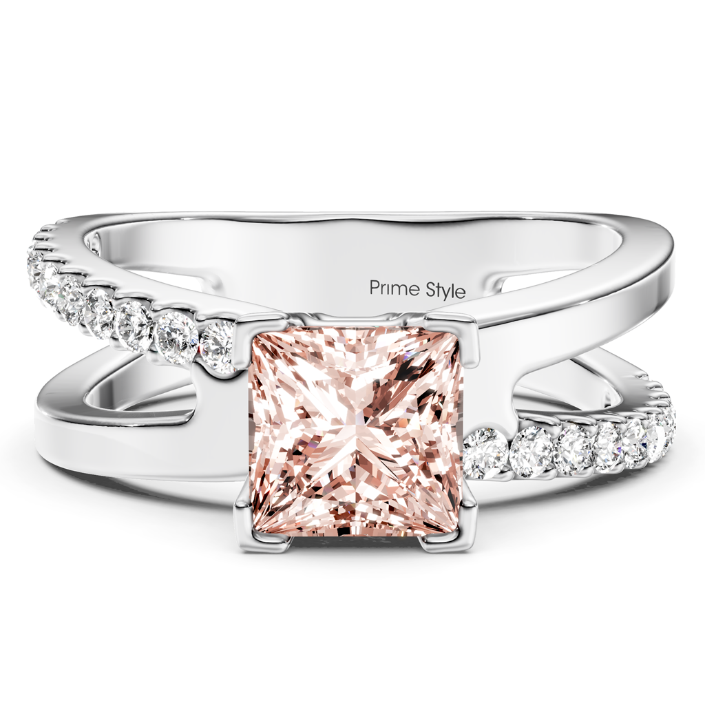 1.25-4.25 CT Princess & Round Cut Fancy Pink Diamonds - Engagement Ring