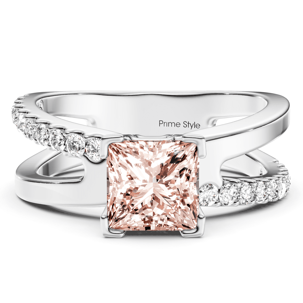 1.25 - 4.25 CT Princess & Round Cut Fancy Pink Diamonds - Engagement Ring - Primestyle.com