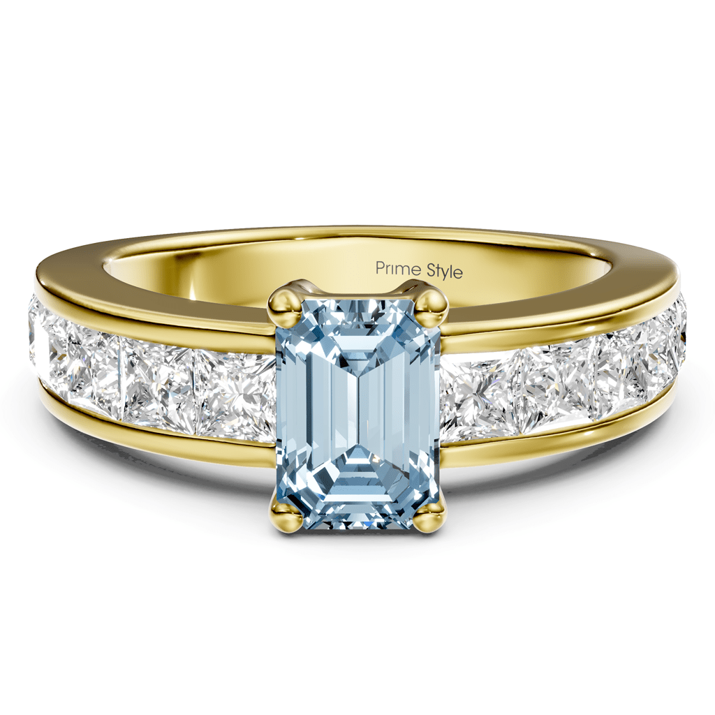 2.50-5.50 CT Emerald & Princess Cut Fancy Blue Diamonds - Engagement Ring