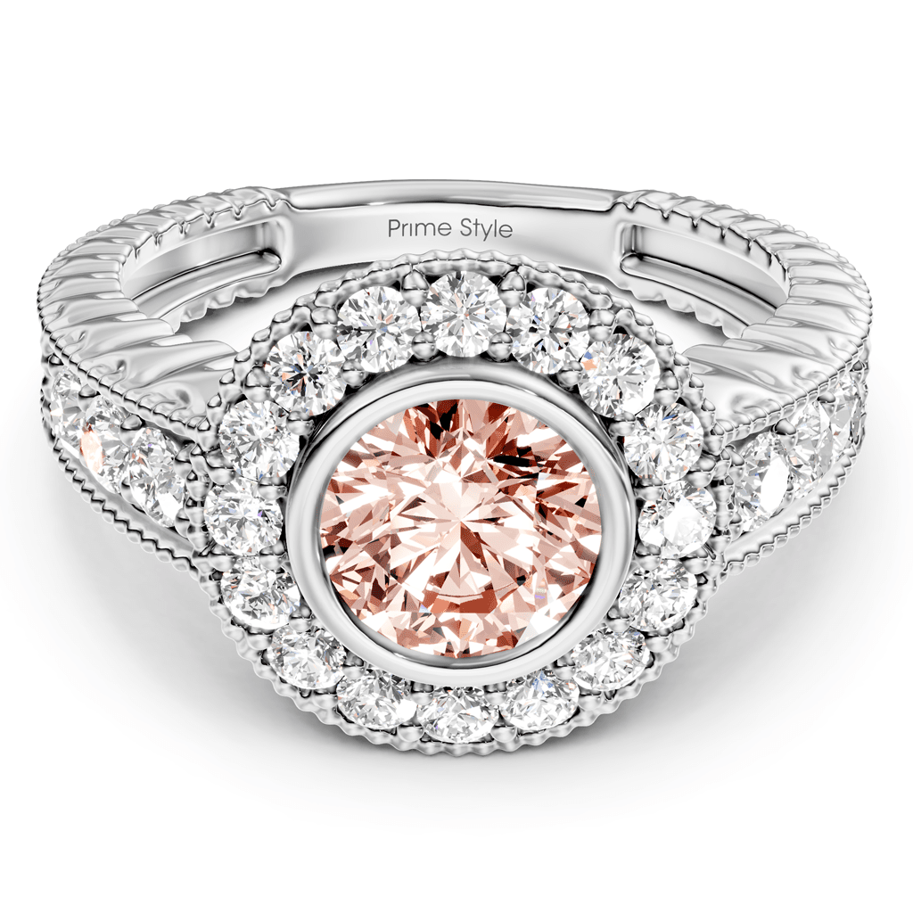 1.50 - 4.50 CT Round Cut Fancy Pink Diamonds - Engagement Ring - Primestyle.com