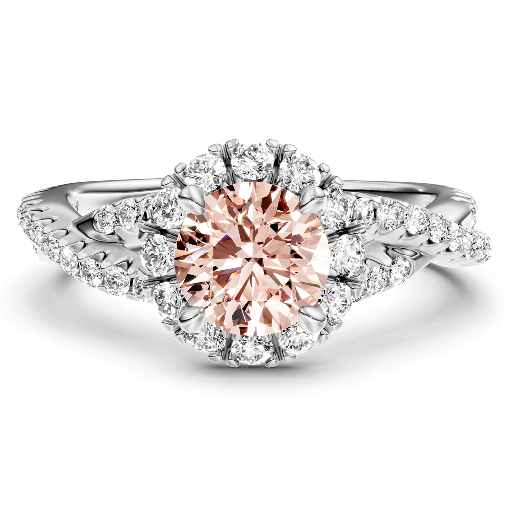 1.45-4.45 CT Round Cut Fancy Pink Diamonds - Engagement Ring