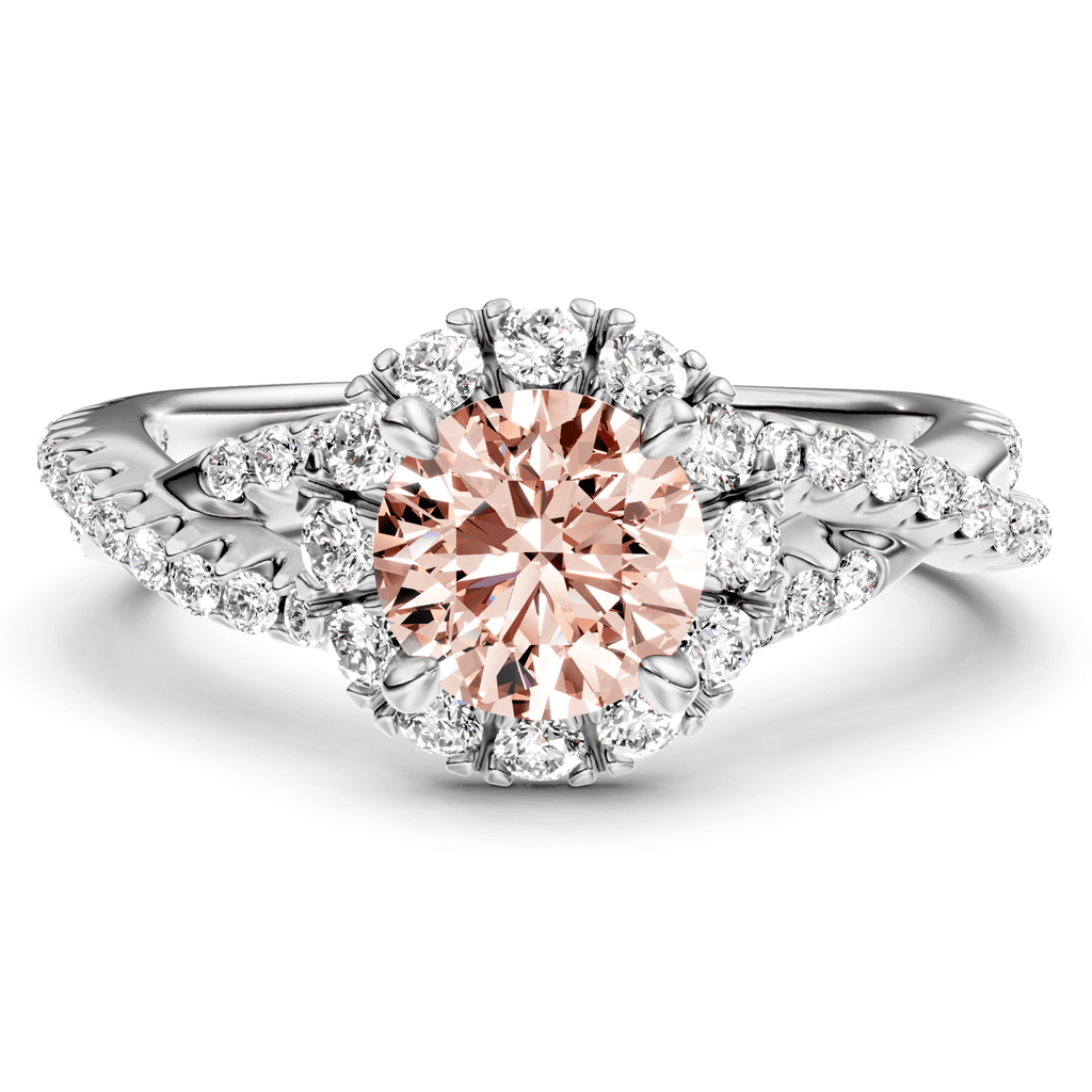 1.45 - 4.45 CT Round Cut Fancy Pink Diamonds - Engagement Ring - Primestyle.com