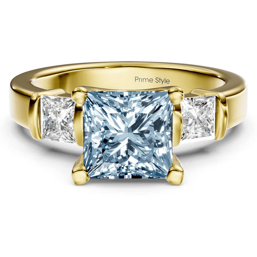 1.50-4.50 CT Princess Cut Fancy Blue Diamonds - Engagement Ring