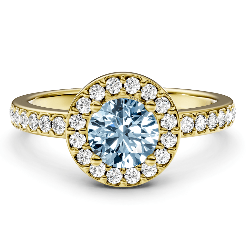 1.40-4.40 CT Round Cut Fancy Blue Diamonds - Engagement Ring