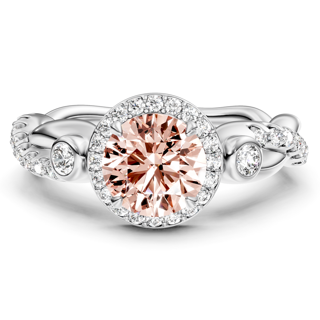 1.70-4.70 CT Princess & Round Cut Fancy Pink Diamonds - Engagement Ring