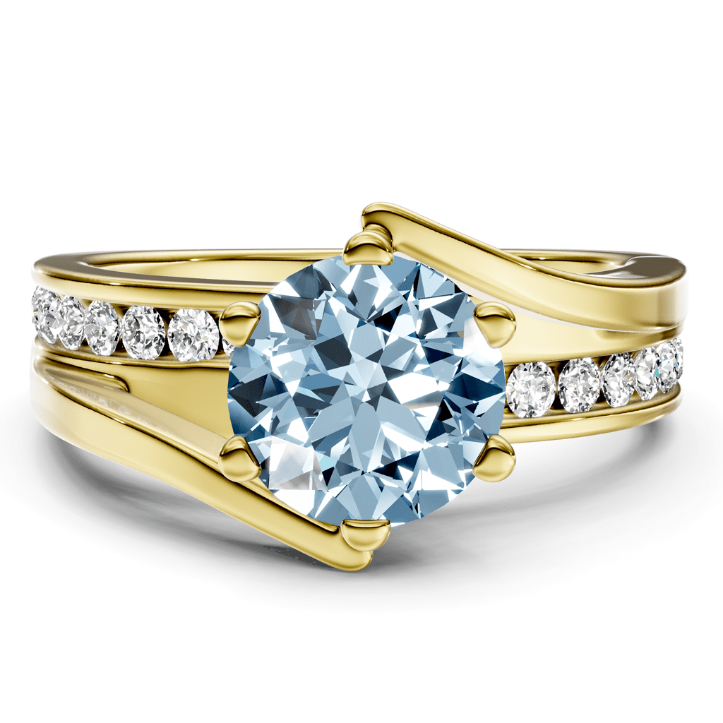 1.35 - 4.35 CT Round Cut Fancy Blue Diamonds - Engagement Ring - Primestyle.com