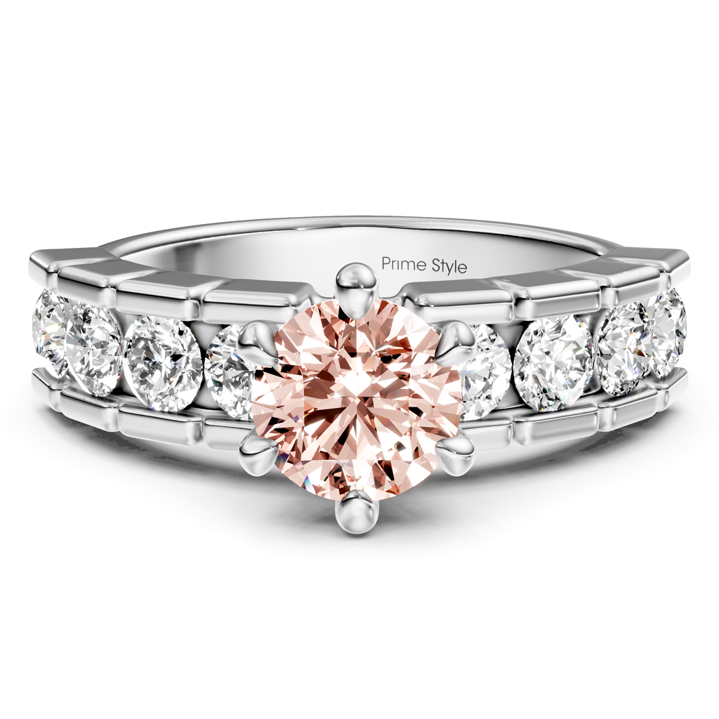 2.05-5.05 CT Round Cut Fancy Pink Diamonds - Engagement Ring