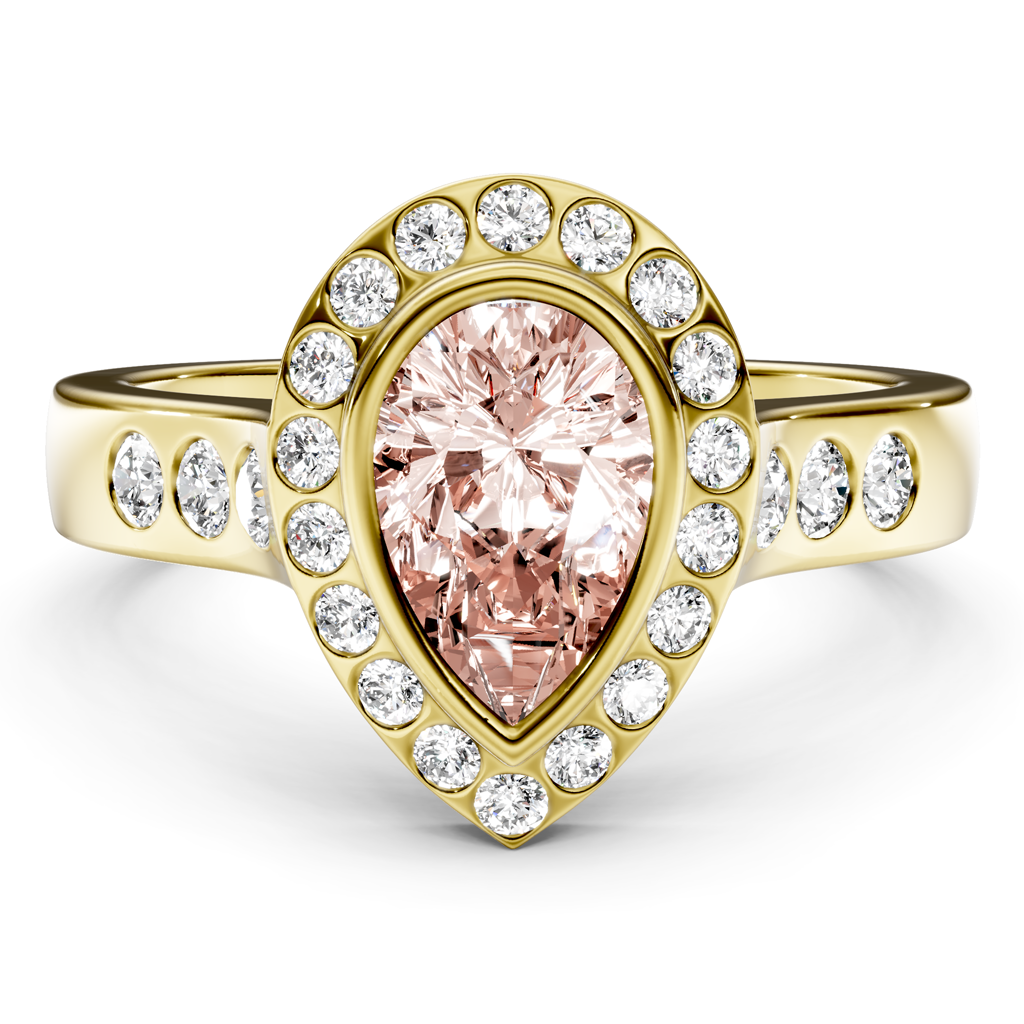 1.38-4.38 CT Pear & Round Cut Fancy Pink Diamonds - Engagement Ring