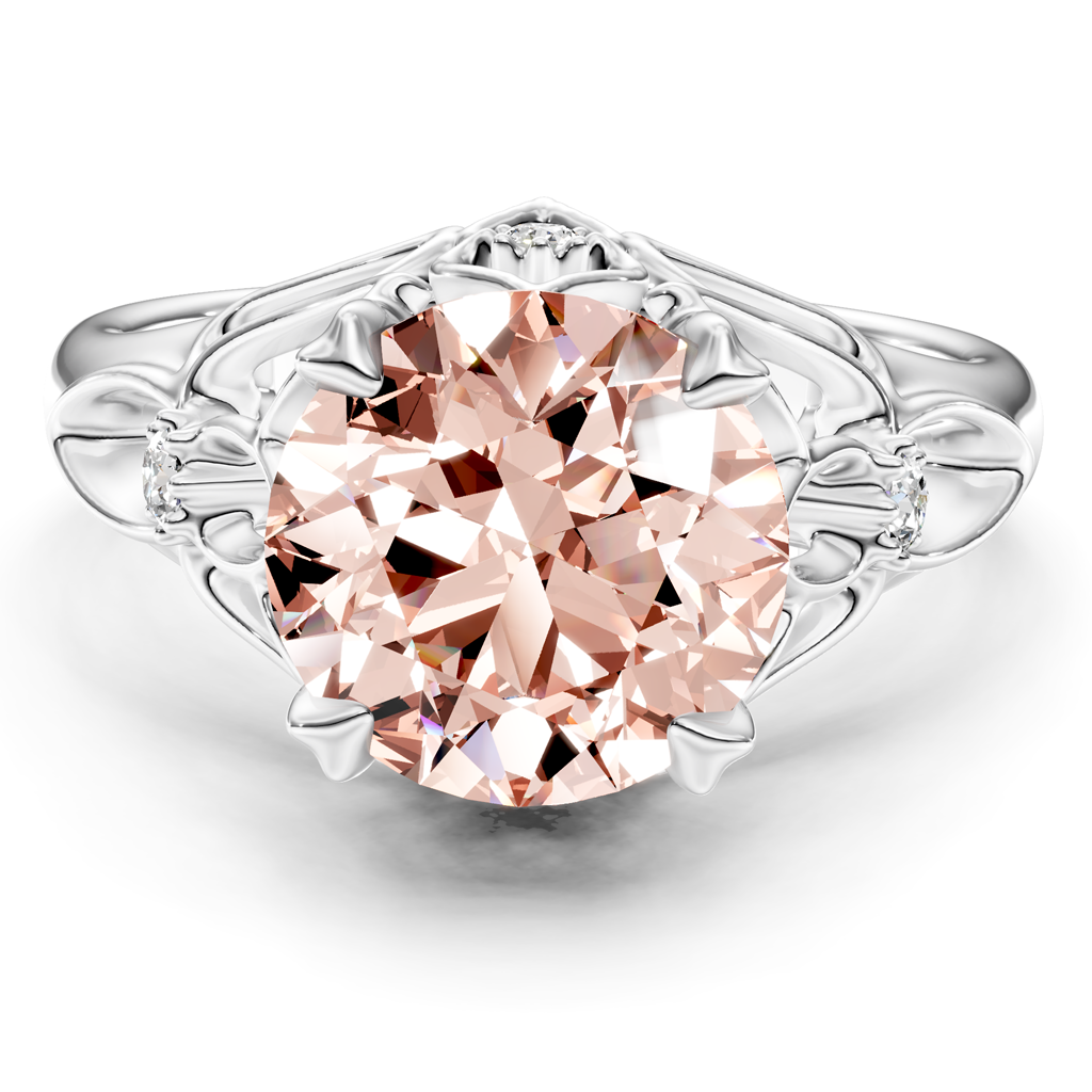 1.07-4.07 CT Round Cut Fancy Pink Diamonds - Engagement Ring