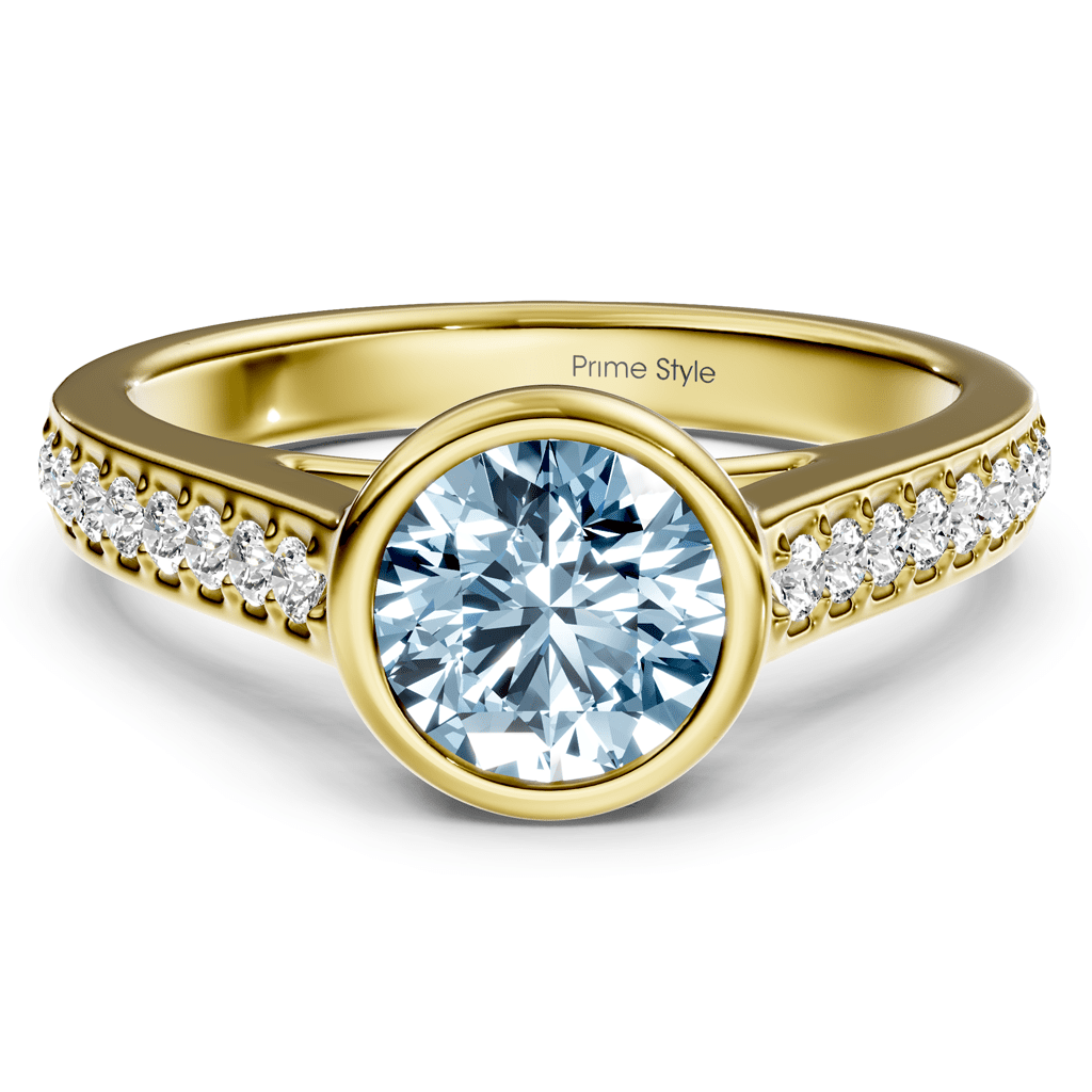 1.20 - 4.20 CT Round Cut Fancy Blue Diamonds - Engagement Ring - Primestyle.com