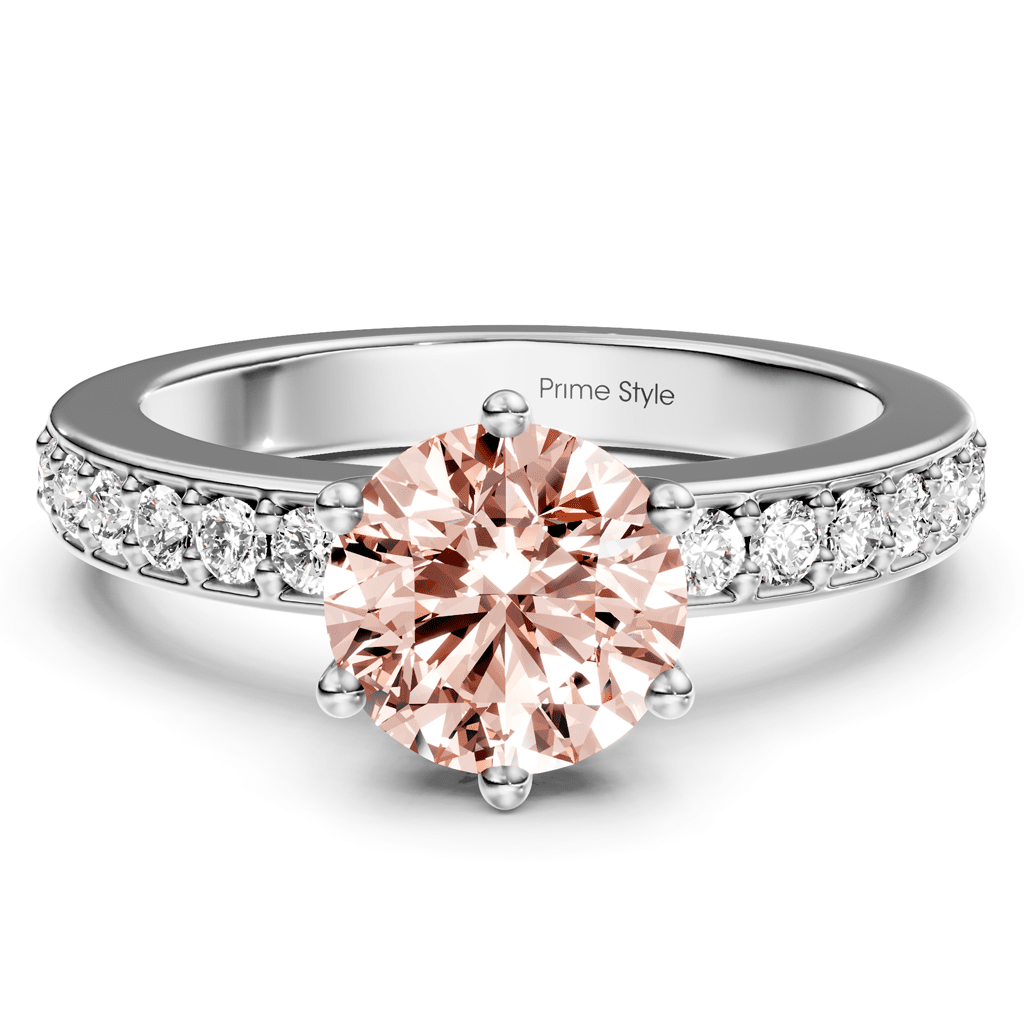 1.25 - 4.25 CT Round Cut Fancy Pink Diamonds - Engagement Ring - Primestyle.com