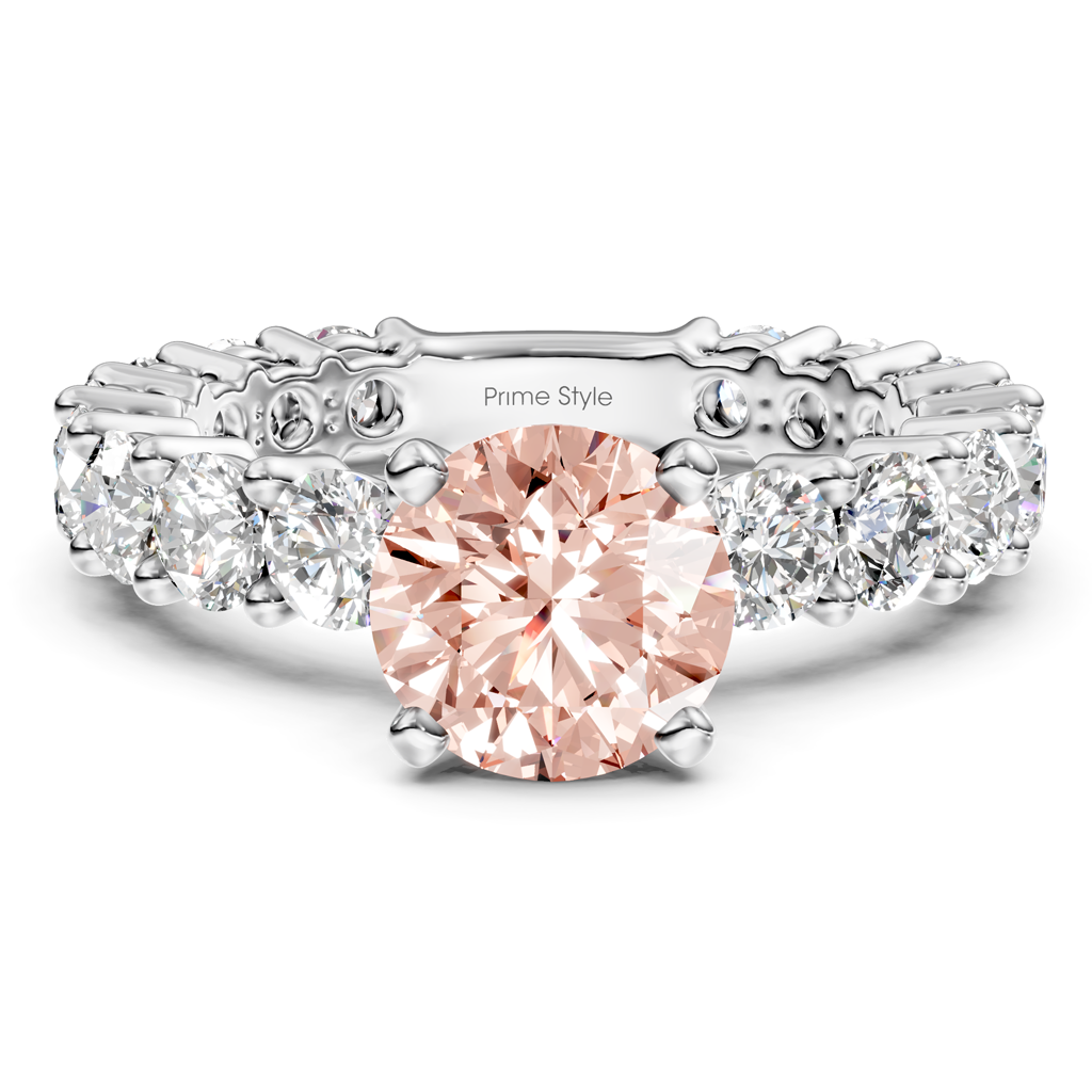 3.25-6.25 CT Round Cut Fancy Pink Diamonds - Engagement Ring