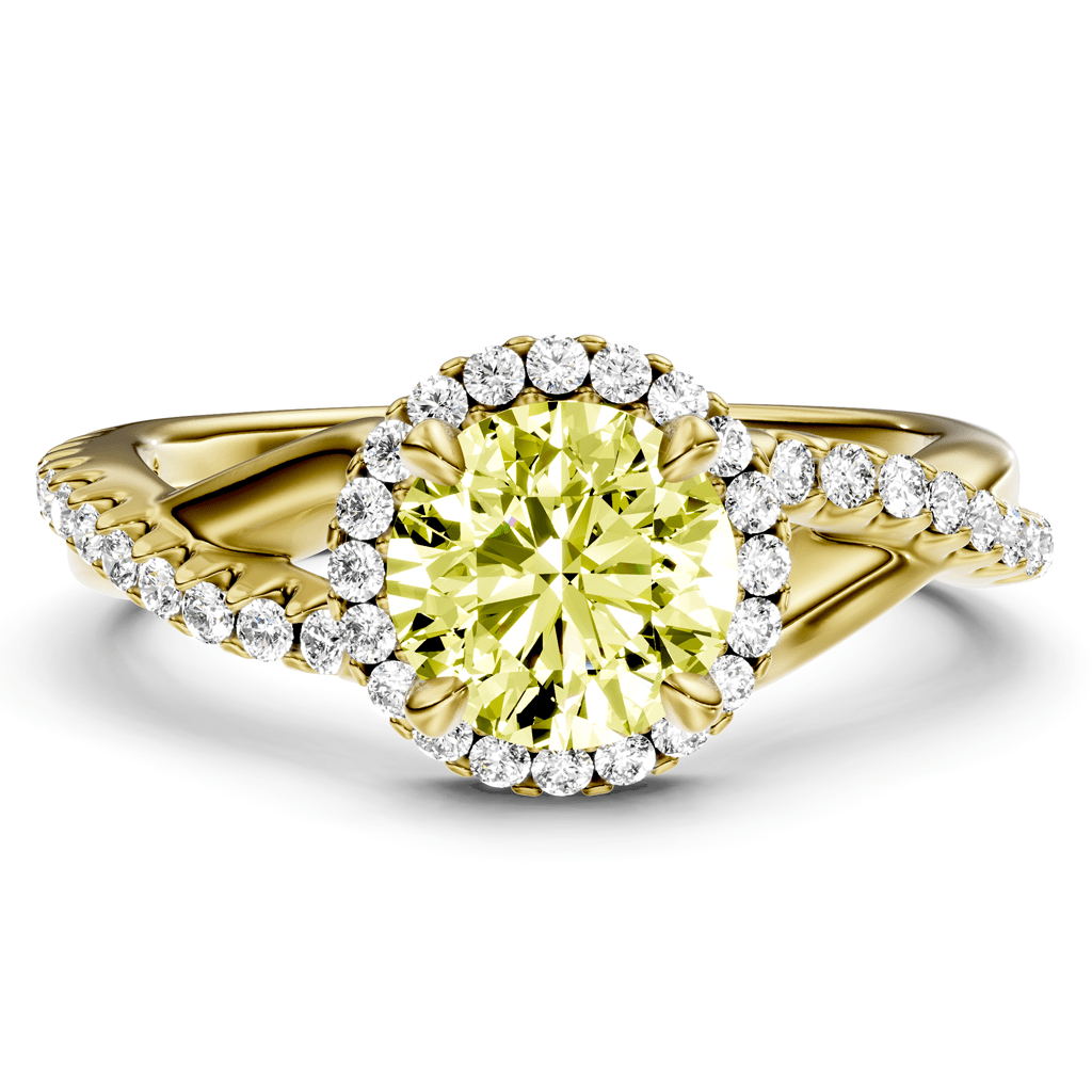1.25 - 4.25 CT Round Cut Fancy Yellow Diamonds - Engagement Ring - Primestyle.com