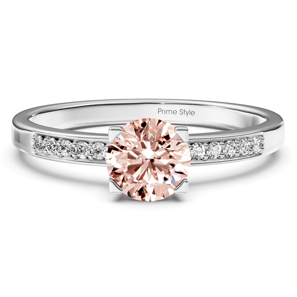 1.10-4.10 CT Round Cut Fancy Pink Diamonds - Engagement Ring