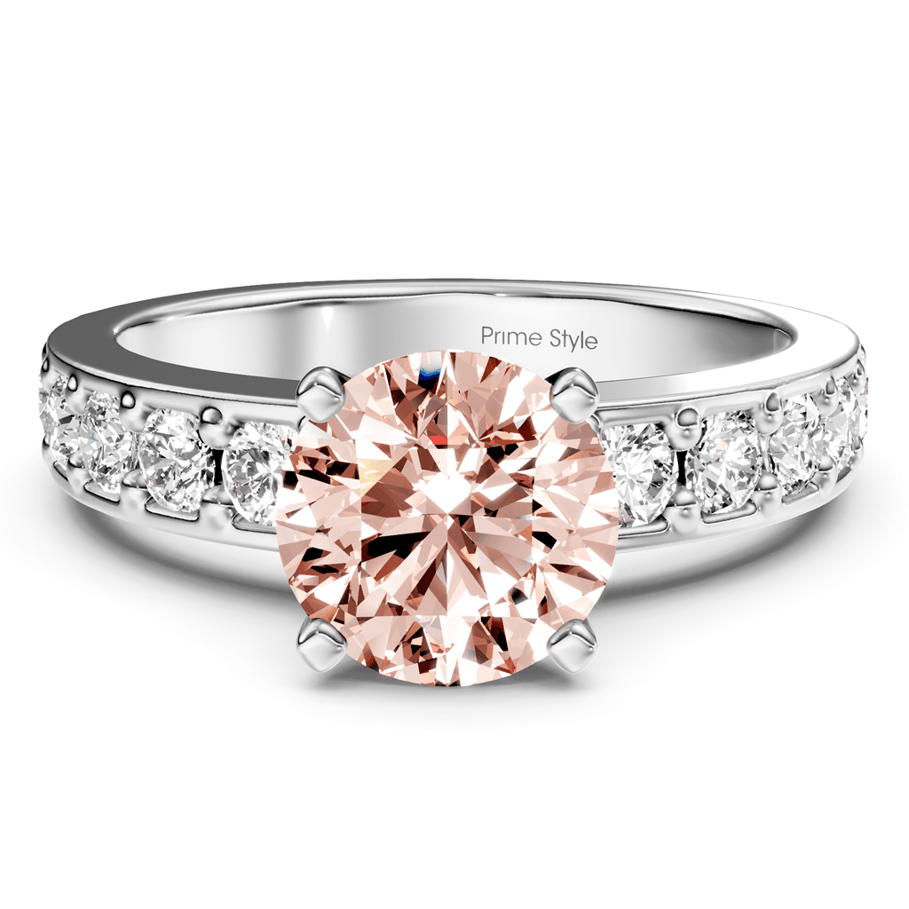 1.80 - 4.80 CT Round Cut Fancy Pink Diamonds - Engagement Ring - Primestyle.com