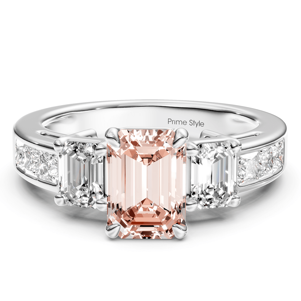 2.20 - 5.20 CT Emerald & Princess Cut Fancy Pink Diamonds - Engagement Ring - Primestyle.com