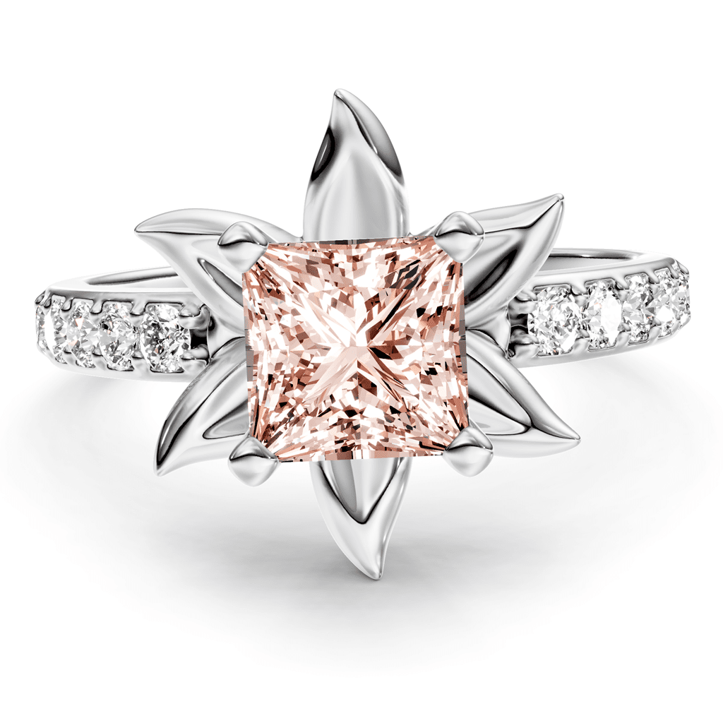 1.25 - 4.25 CT Princess & Round Cut Fancy Pink Diamonds - Engagement Ring - Primestyle.com