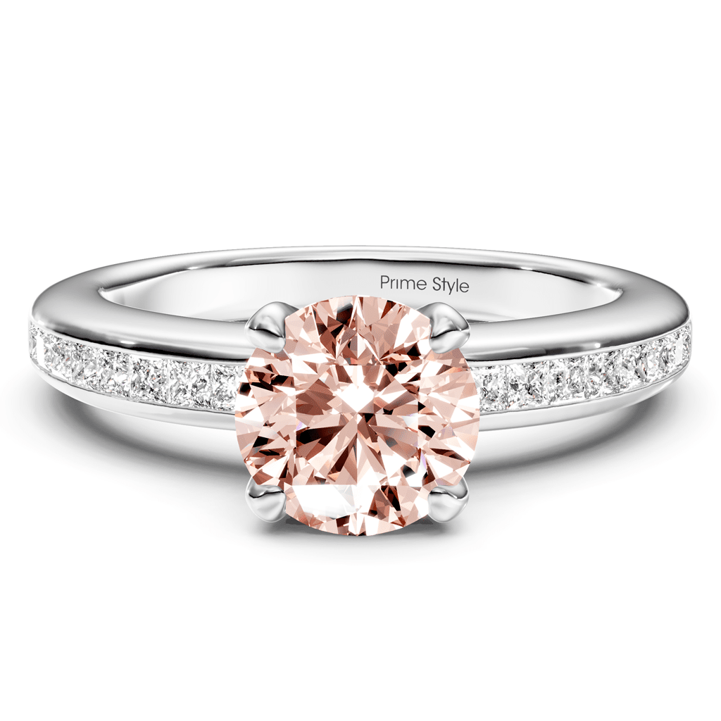1.32-4.32 CT Princess & Round Cut Fancy Pink Diamonds - Engagement Ring