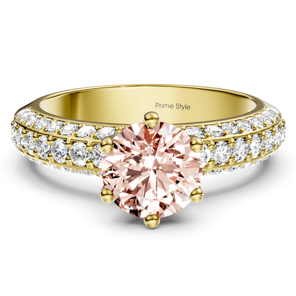 1.60-4.60 CT Round Cut Fancy Pink Diamonds - Engagement Ring