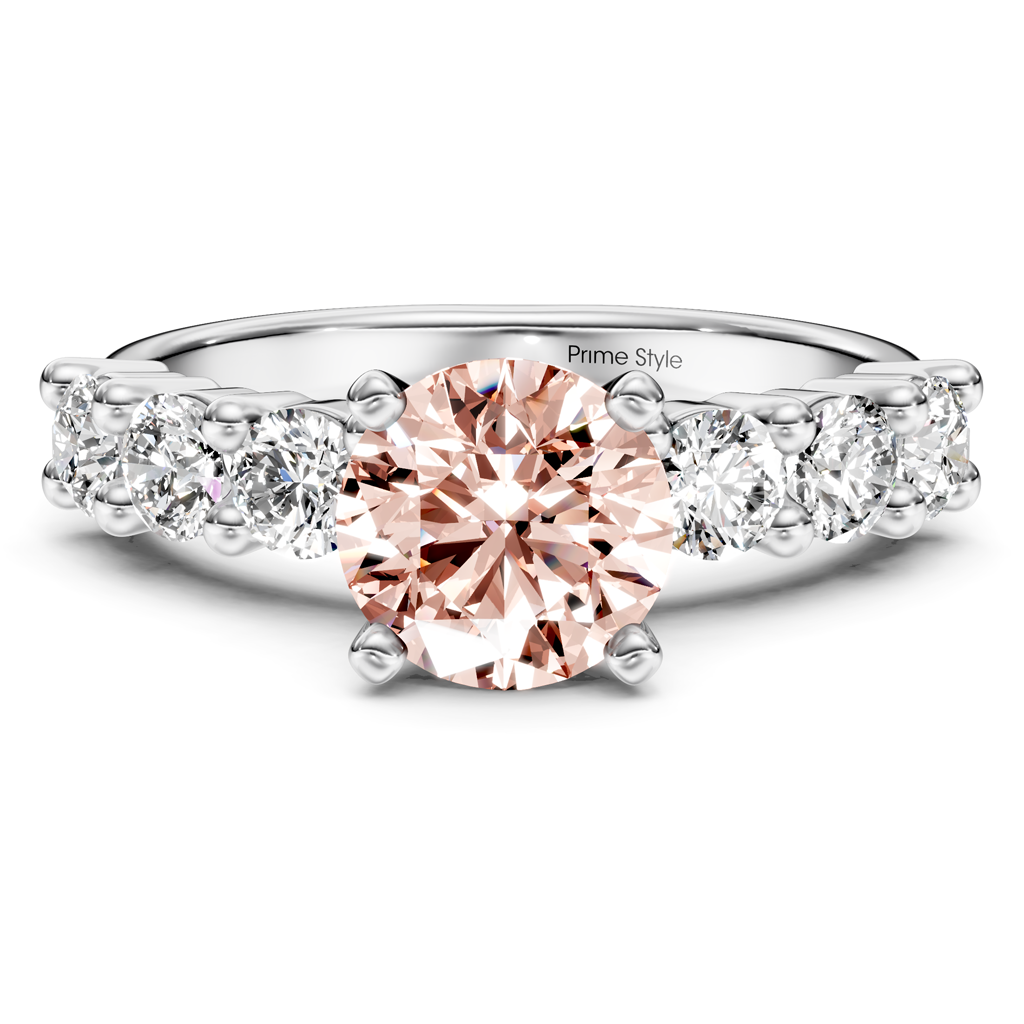 1.90-4.90 CT Round Cut Fancy Pink Diamonds - Engagement Ring