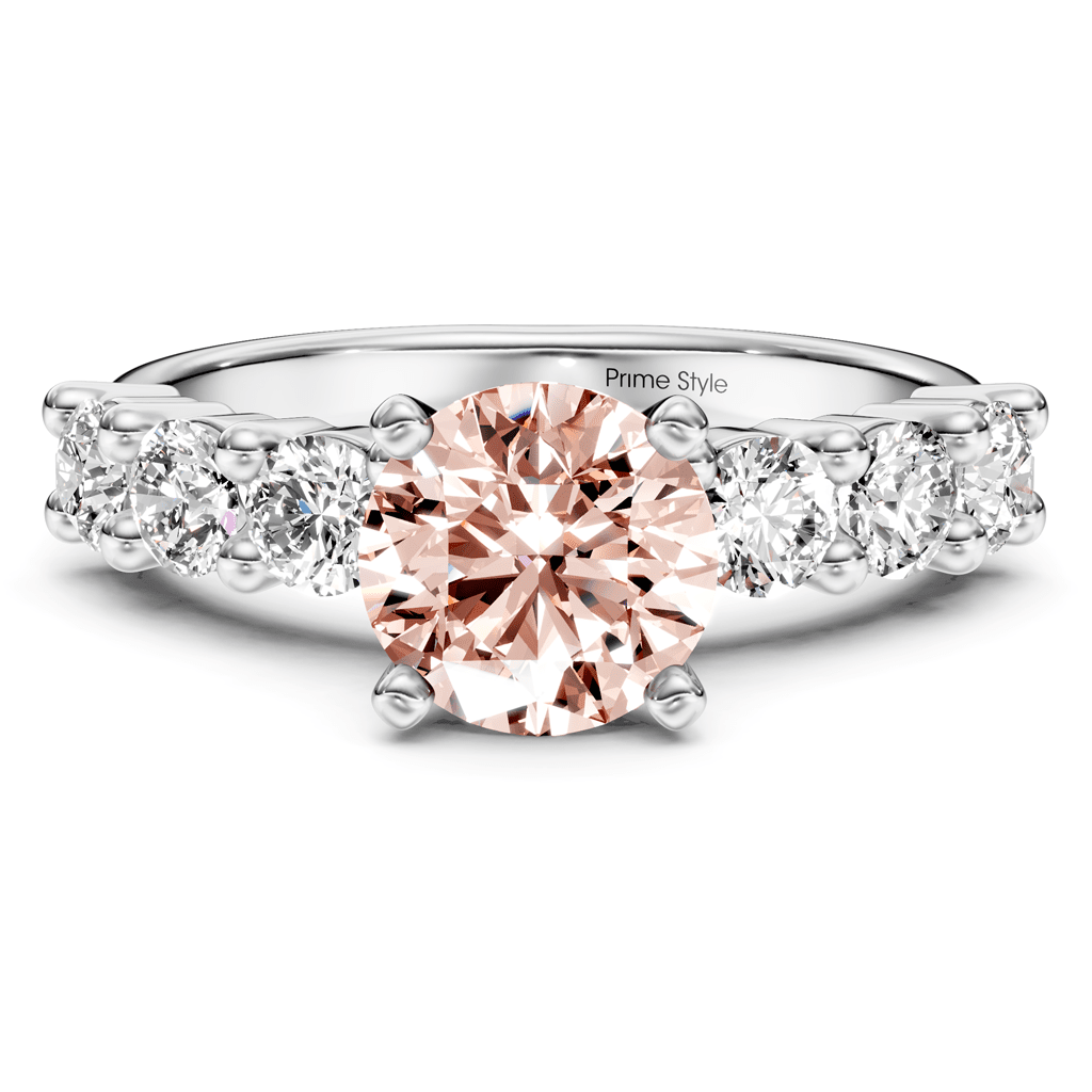 1.90 - 4.90 CT Round Cut Fancy Pink Diamonds - Engagement Ring - Primestyle.com