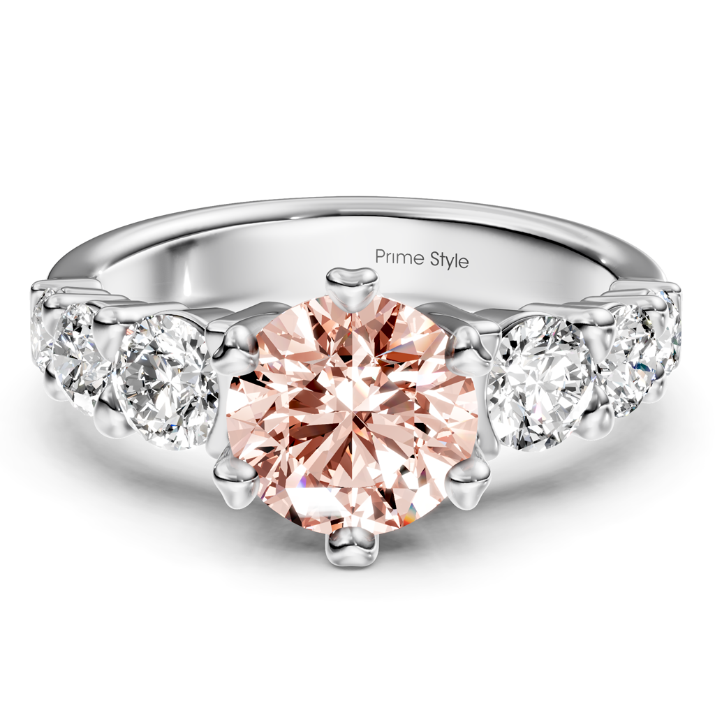2.05-5.05 CT Round Cut Fancy Pink Diamonds - Engagement Ring