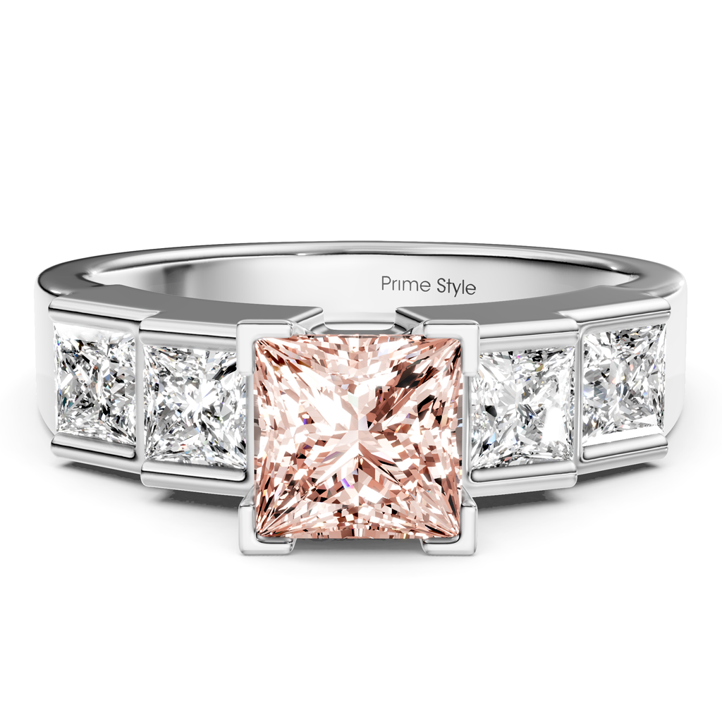 1.80-4.80 CT Princess Cut Fancy Pink Diamonds - Engagement Ring