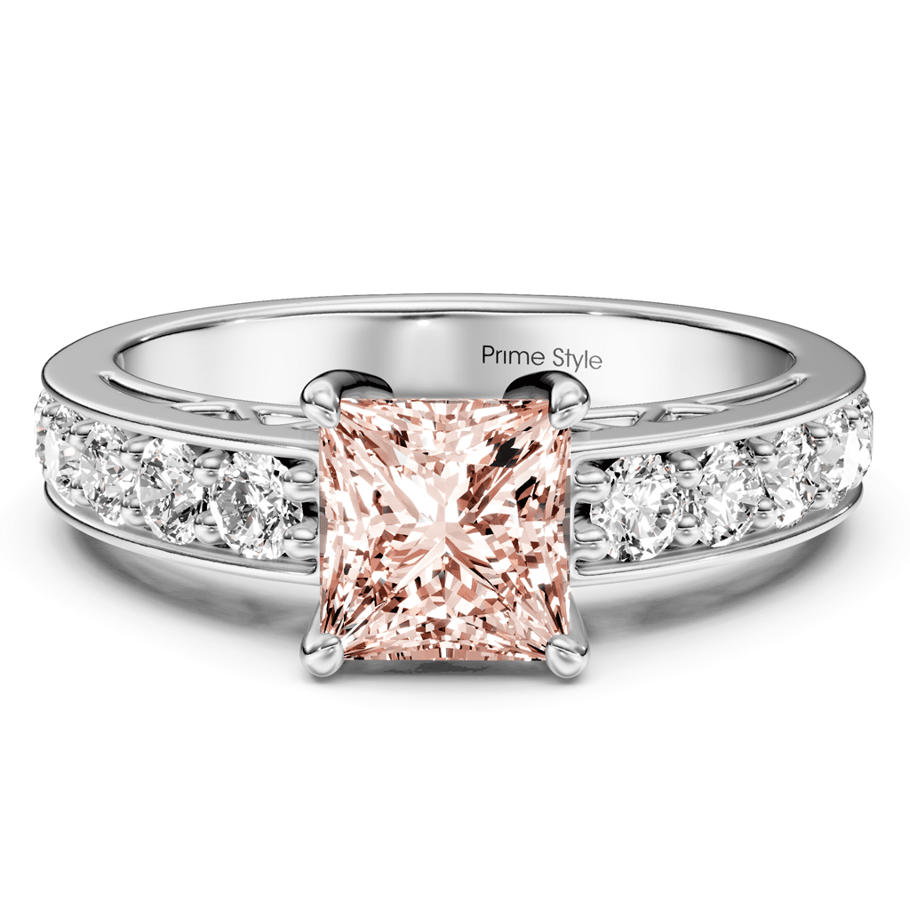 1.50 - 4.50 CT Princess & Round Cut Fancy Pink Diamonds - Engagement Ring - Primestyle.com