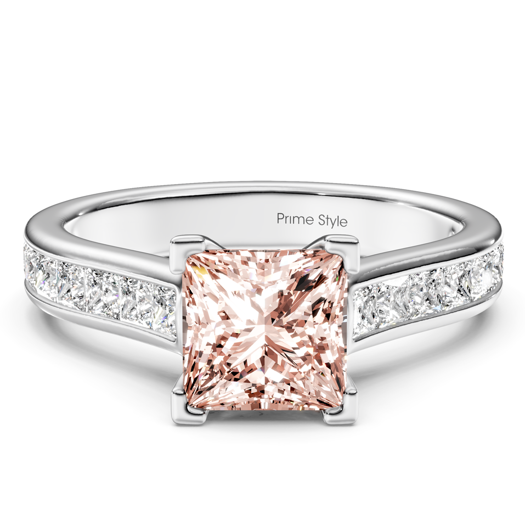 1.80-4.80 CT Princess Cut Fancy Pink Diamonds - Engagement Ring