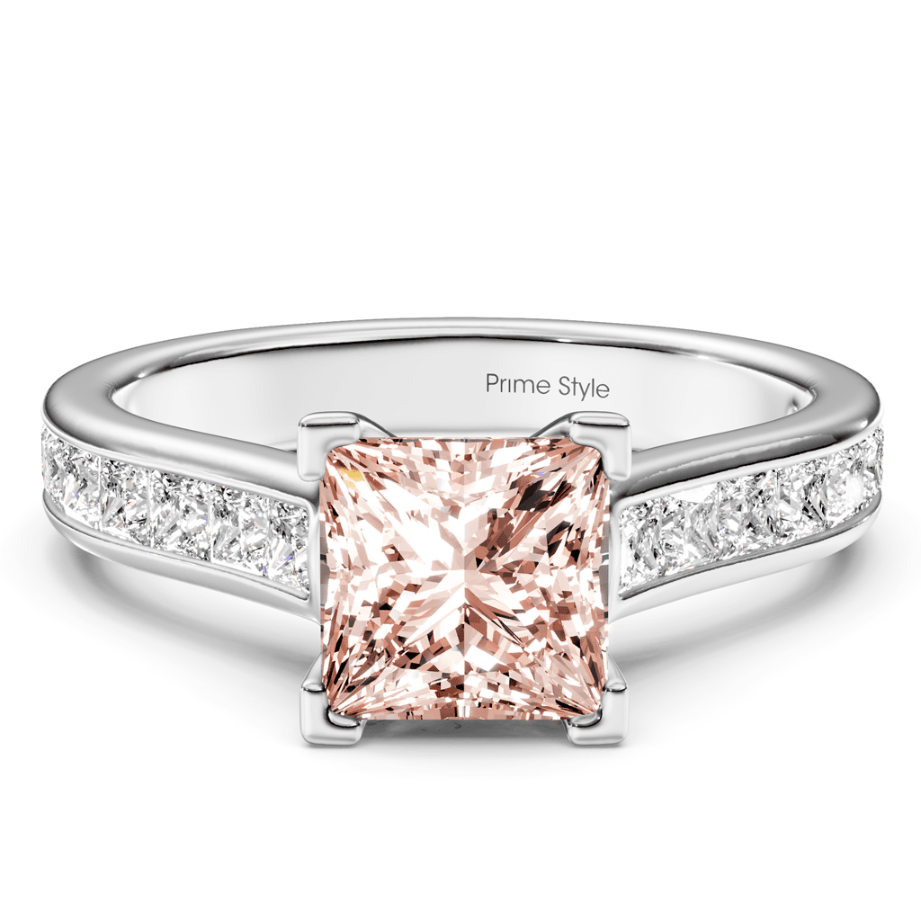 1.80 - 4.80 CT Princess Cut Fancy Pink Diamonds - Engagement Ring - Primestyle.com