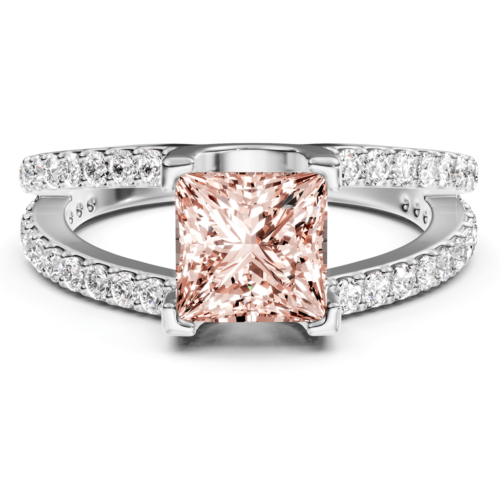 1.50-4.50 CT Princess & Round Cut Fancy Pink Diamonds - Engagement Ring