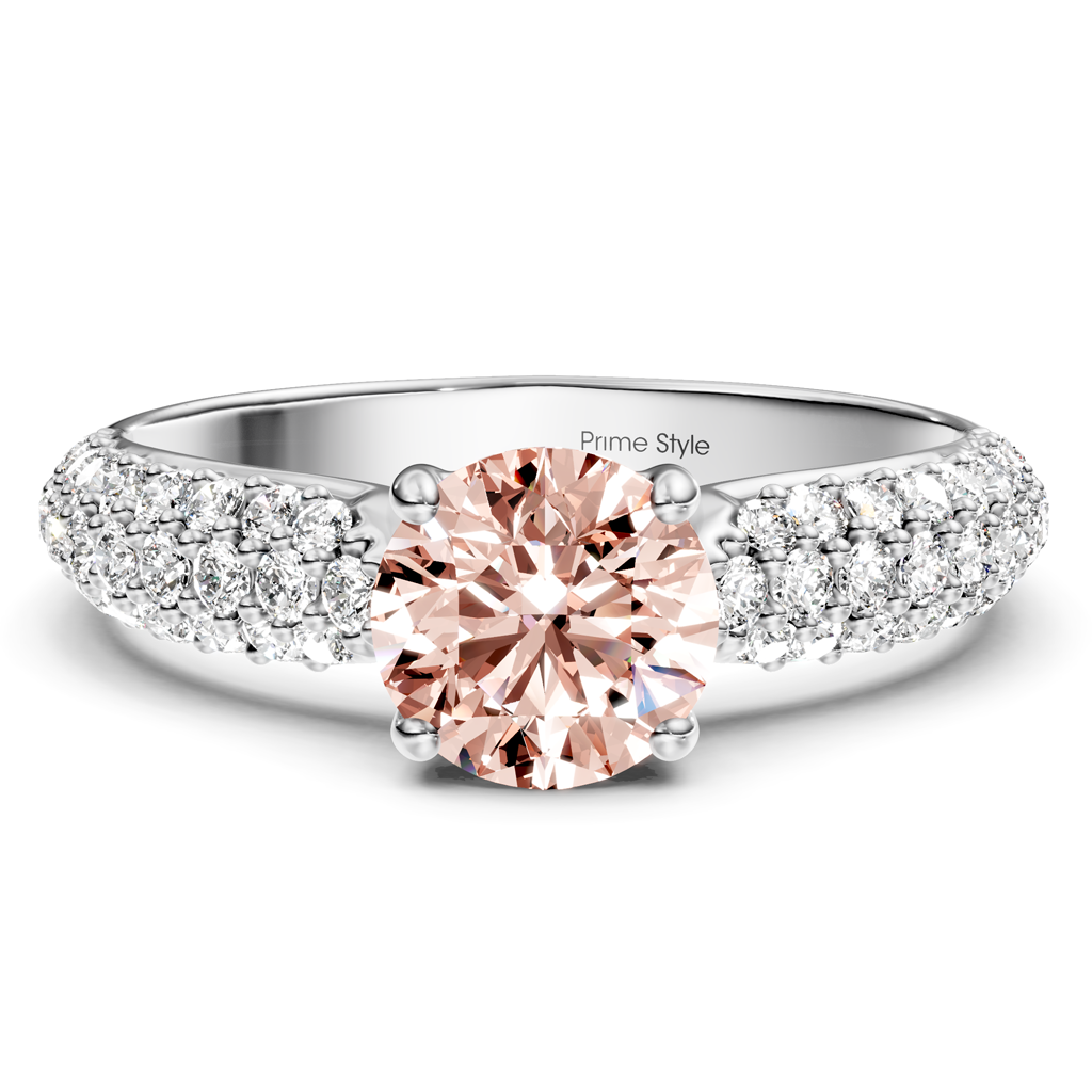 1.50-4.50 CT Round Cut Fancy Pink Diamonds - Engagement Ring