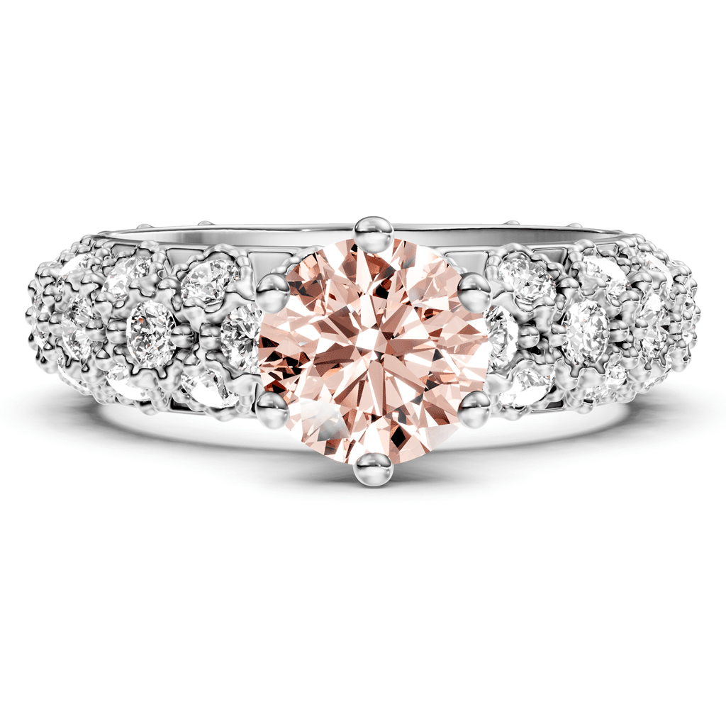 2.50 - 5.50 CT Round Cut Fancy Pink Diamonds - Engagement Ring - Primestyle.com