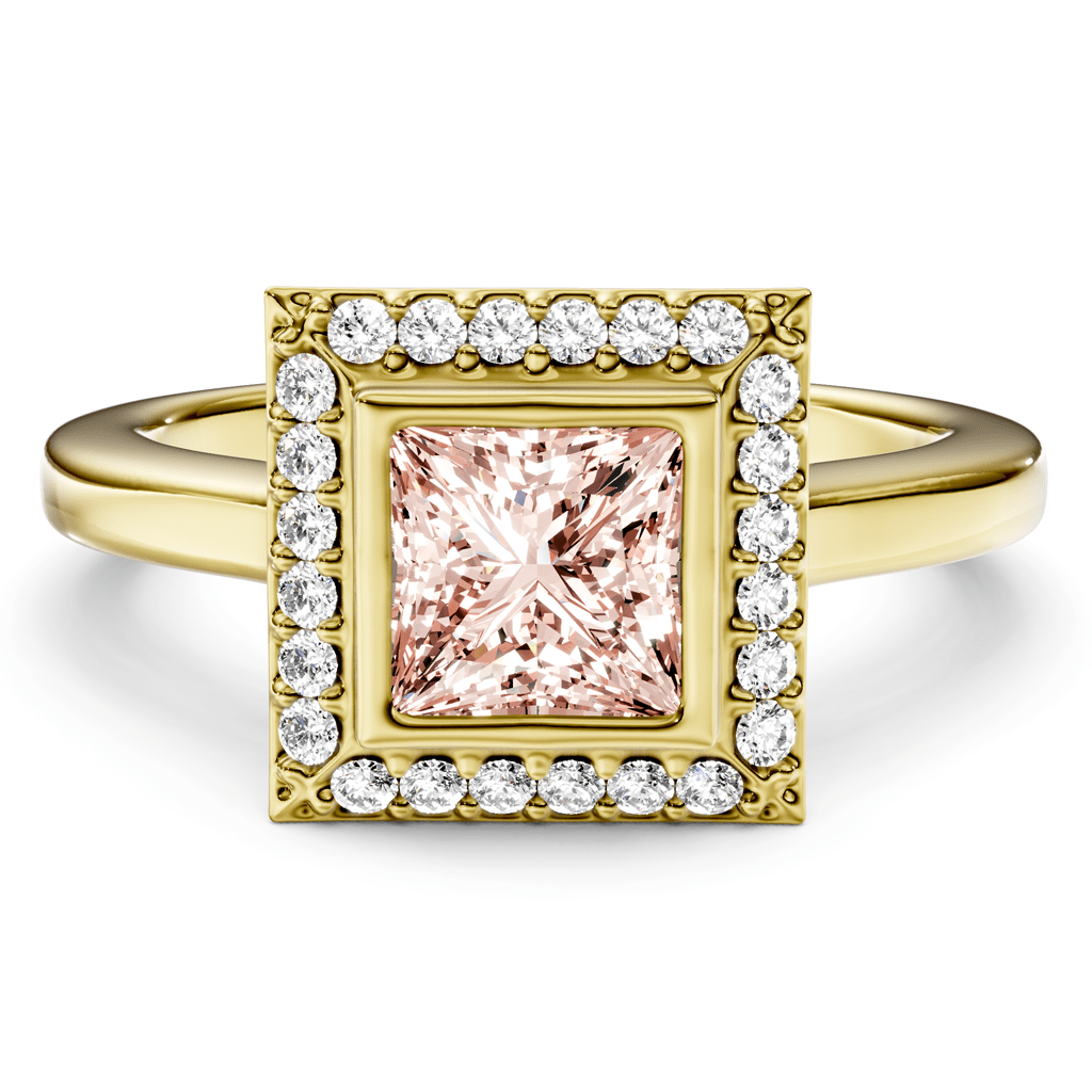 1.14-4.14 CT Princess & Round Cut Fancy Pink Diamonds - Engagement Ring