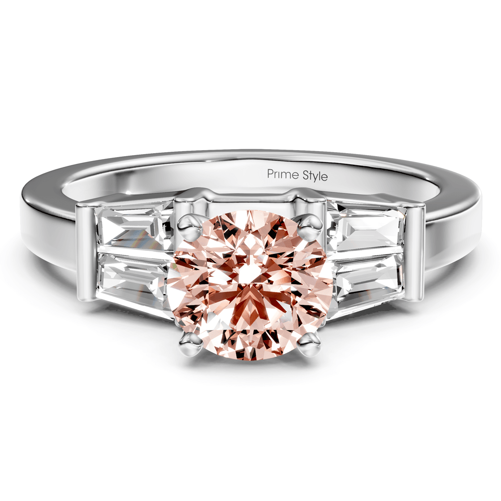 1.40 - 4.40 CT Round & Taper Cut Fancy Pink Diamonds - Engagement Ring - Primestyle.com