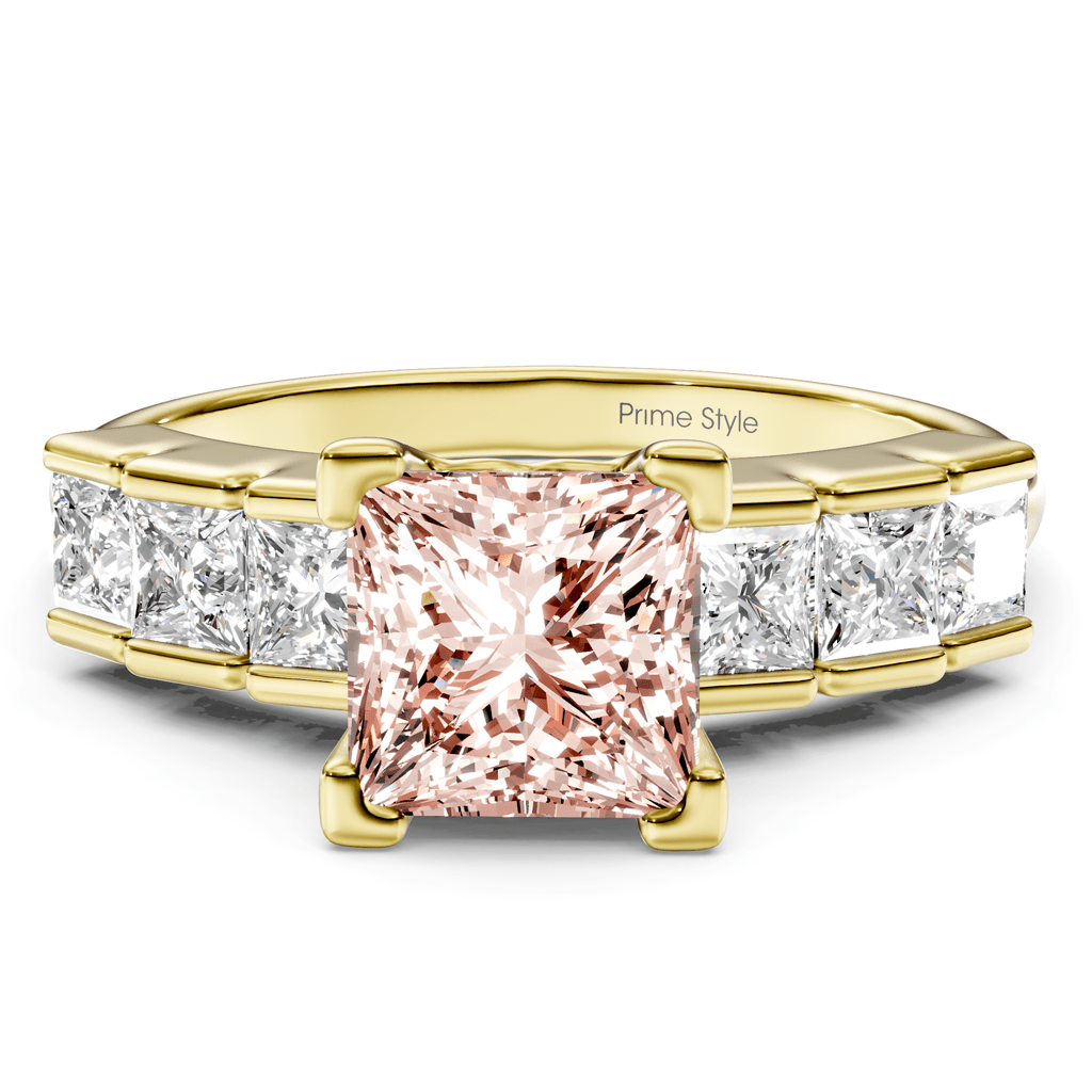 1.80 - 4.80 CT Princess Cut Fancy Pink Diamonds - Engagement Ring - Primestyle.com