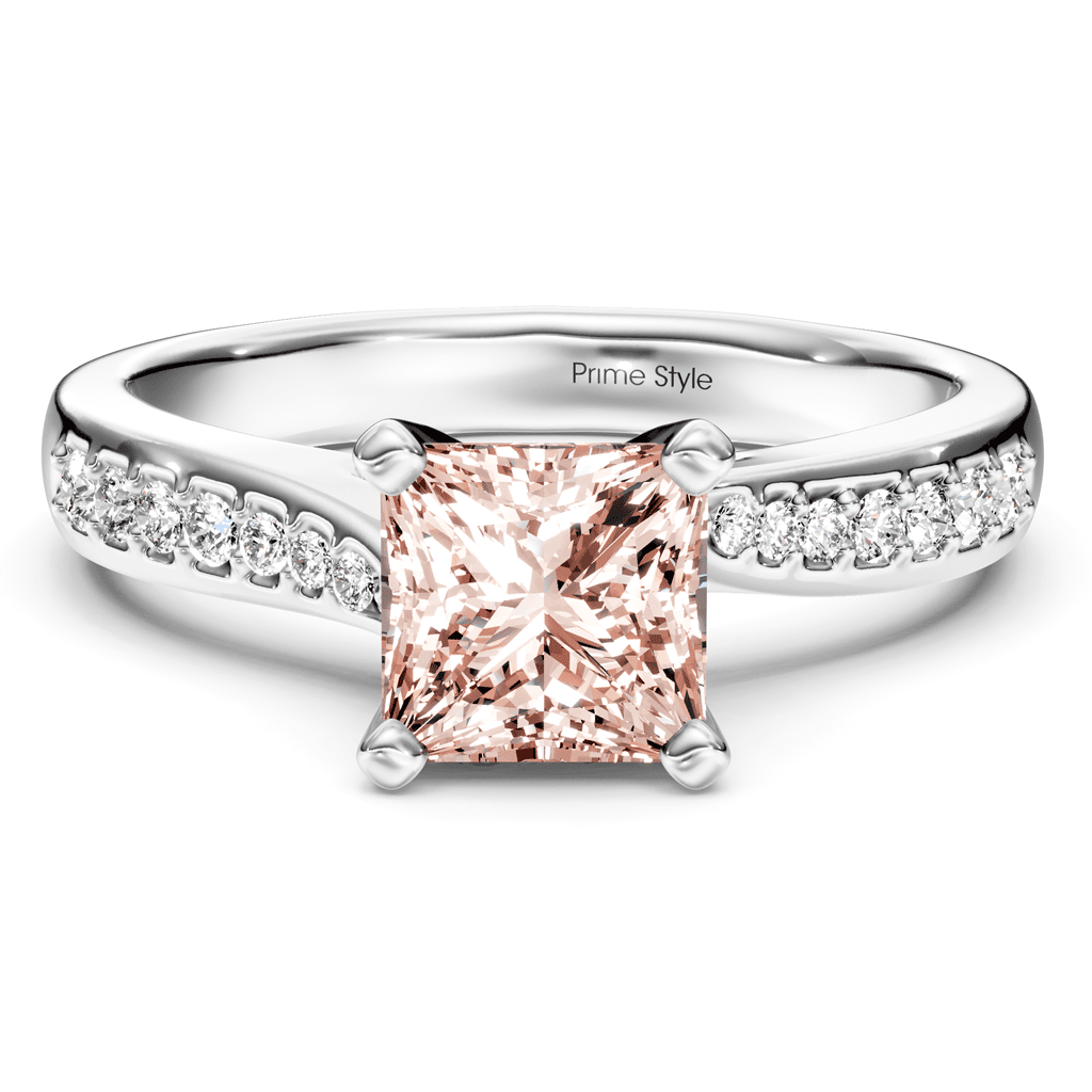 1.15 - 4.15 CT Princess & Round Cut Fancy Pink Diamonds - Engagement Ring - Primestyle.com