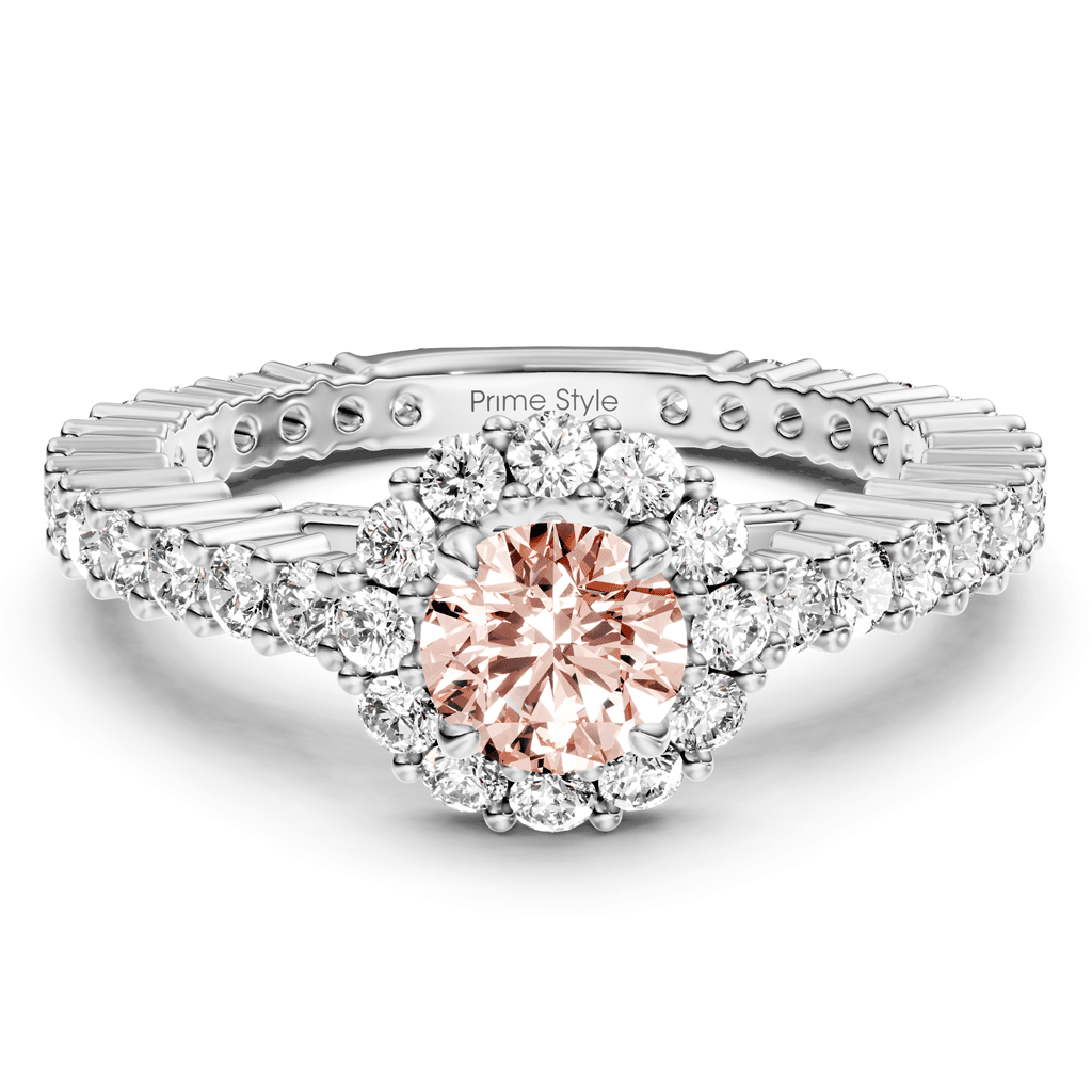 1.85 - 4.85 CT Round Cut Fancy Pink Diamonds - Engagement Ring - Primestyle.com